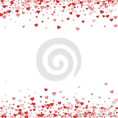 Red hearts confetti. Vector Illustration