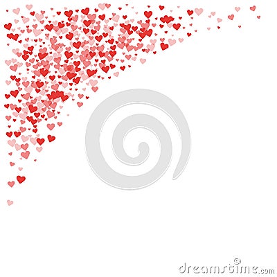 Red hearts confetti. Vector Illustration