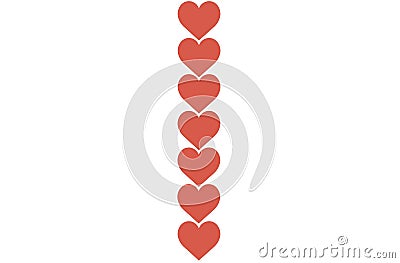 Red Hearts Design on White Background. Love, Heart, Valentine's Day. Can be used for Articles, Printing, Illustration purpose, Stock Photo