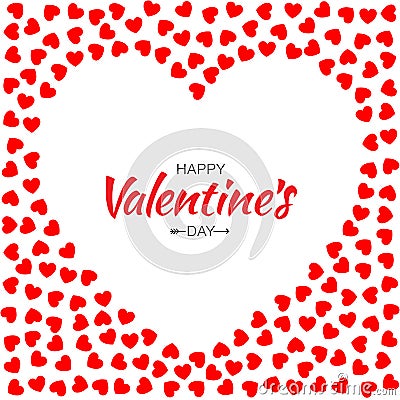 Red Hearts Frame Background for Valentines Day Design Vector Card Vector Illustration