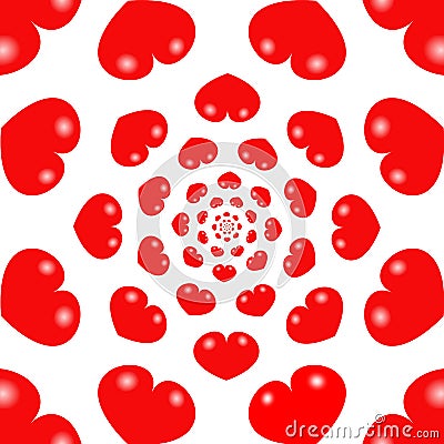 Red hearts infinity background Stock Photo