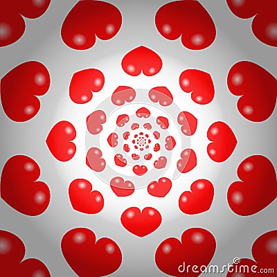 Red hearts infinity background Stock Photo