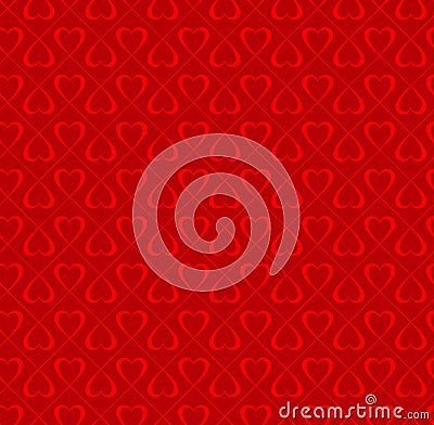 Red hearts seamless pattern Vector Illustration