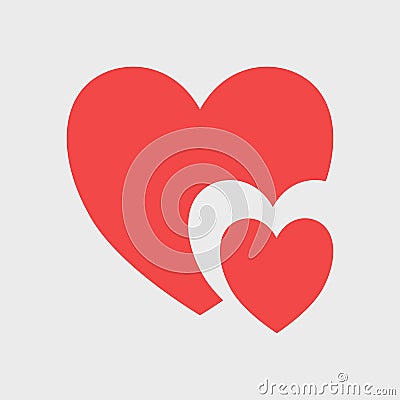 Red hearts silhouette symbol - sign Stock Photo