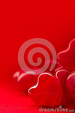 Red hearts valentine background vertical Stock Photo