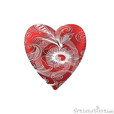 Red hearts with stars love romance flower Stock Photo