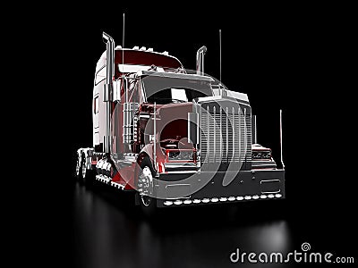 Red heavy truck Stock Photo