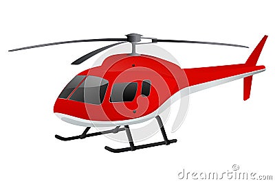 Red helicopter Vector Illustration