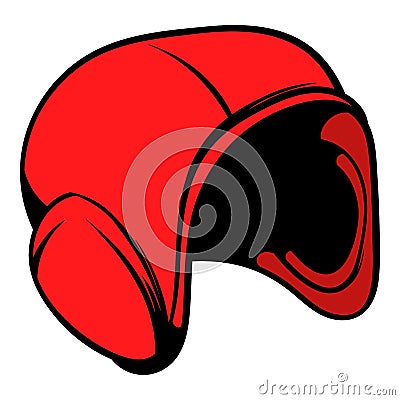 Red helmet icon, icon cartoon Vector Illustration