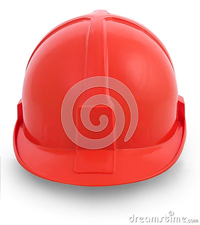 Red helmet isolated Stock Photo