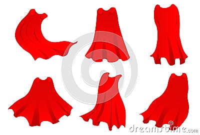 Red hero cape. Vector Illustration