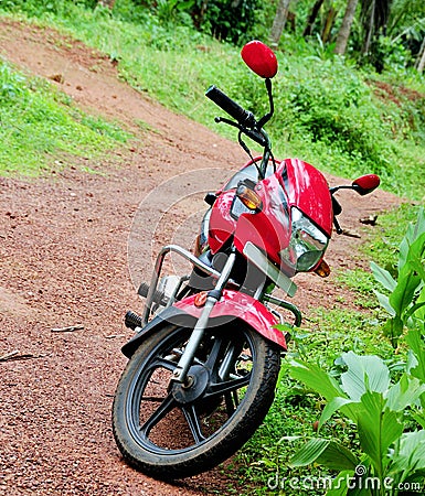 Red Hero Honda Motor Bike Stock Photo