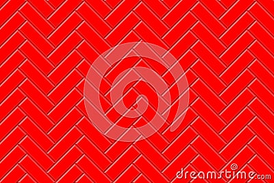 Red herringbone subway tile seamless pattern. Stone or ceramic brick metro wall background. Kitchen backsplash or Vector Illustration