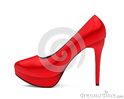 Red High Heel Shoe Isolated Stock Photo