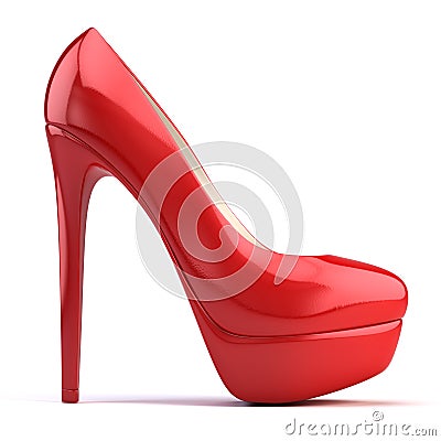 Red high heel shoes Stock Photo