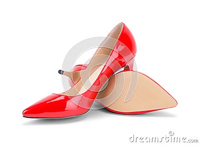 Red High Heels Off Stock Photo