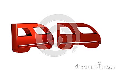 Red High-speed train icon isolated on transparent background. Railroad travel and railway tourism. Subway or metro Stock Photo