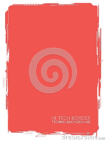 Red High-tech background element for A4 formats Vector Illustration
