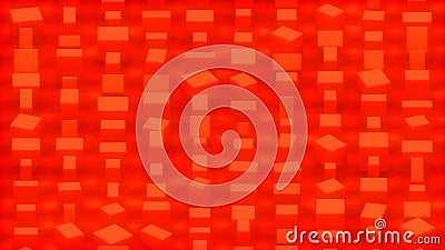 Red high tech cg pattern of geometrical blocks - randomization - abstract 3D illustration Cartoon Illustration