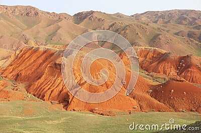 Hills scenery landscape, Konorchek canyon, Kyrgyzstan. Stock Photo