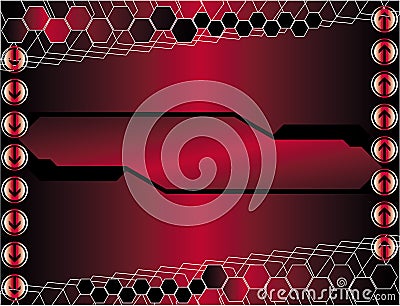 Red hitech background Vector Illustration