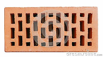 Red hollow wall brick Stock Photo