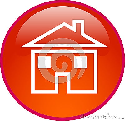 Red home button Vector Illustration