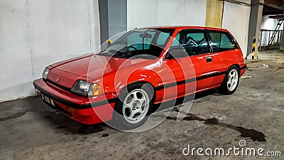 Red Honda Civic wonder sb3 on parking lot Editorial Stock Photo