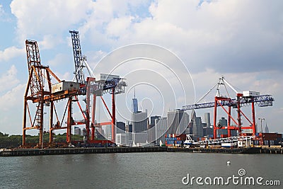 Red Hook Container Terminal in Brooklyn Editorial Stock Photo