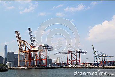 Red Hook Container Terminal in Brooklyn Editorial Stock Photo