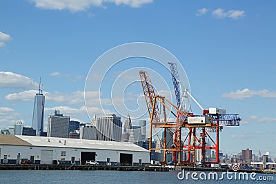 Red Hook Container Terminal in Brooklyn Editorial Stock Photo