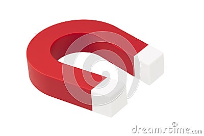 Red horseshoe magnet with clipping path Stock Photo