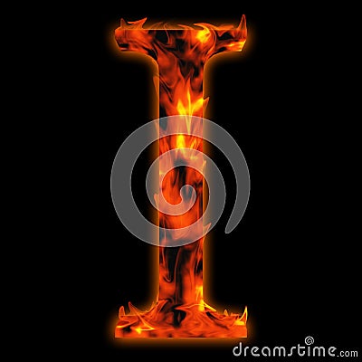 Red hot burning fire font in red and orange flames Stock Photo