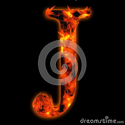 Red hot burning fire font in red and orange flames Stock Photo