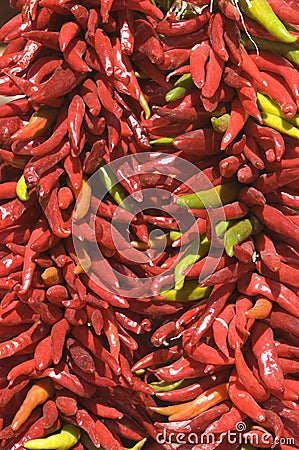 Red hot chile peppers background Stock Photo
