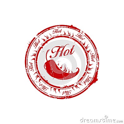 Red hot chili burn stamp Stock Photo