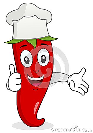 Red Hot Chili Pepper Chef Character Vector Illustration