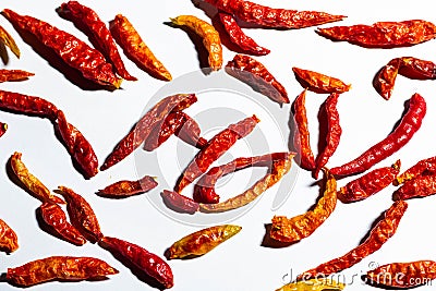 Red hot chili peppers background. Stock Photo