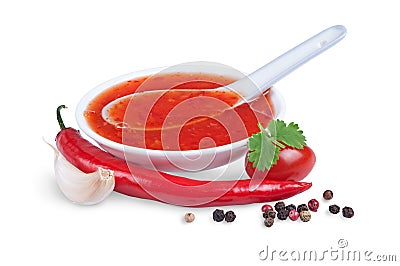 Red hot chilli sauce Stock Photo