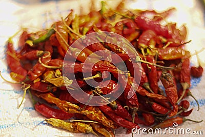 Red hot dry chilly Stock Photo