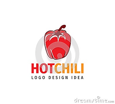 red hot habanero chilli vector logo design Stock Photo