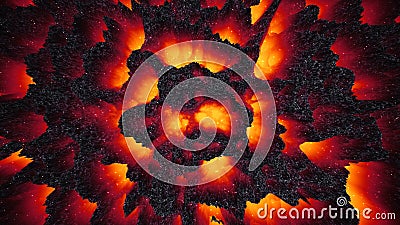 Red-hot lava magma background, abstract 3D illustration wallpaper, dark matter, way to hell, halloween Cartoon Illustration