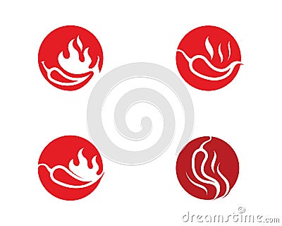 Red hot natural chili icon Vector Illustration