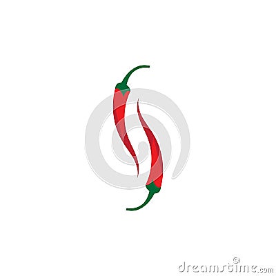 Red hot natural chili icon vector Illustration Vector Illustration