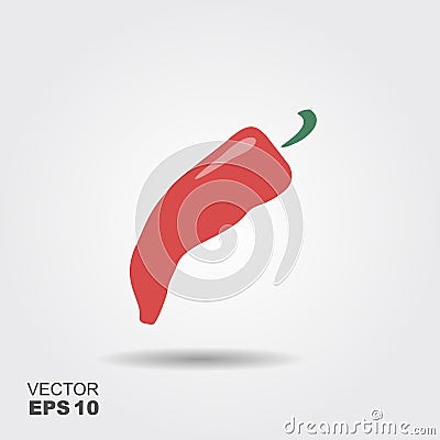 Red hot natural chili pepper icon Vector Illustration