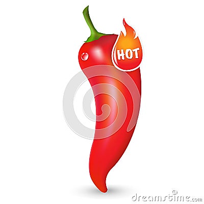 Red Hot Pepper With Label Vector Illustration