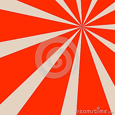 Red Hot Retro Sun Beam Solar Backdrop Vector Illustration