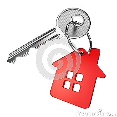 Red house key Stock Photo