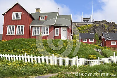 Red houses, Greenland Stock Photo