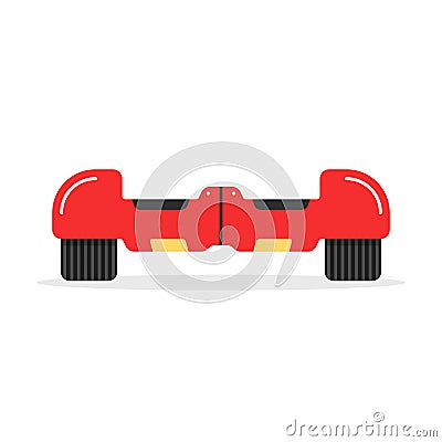 Red hoverboard icon with shadow Vector Illustration